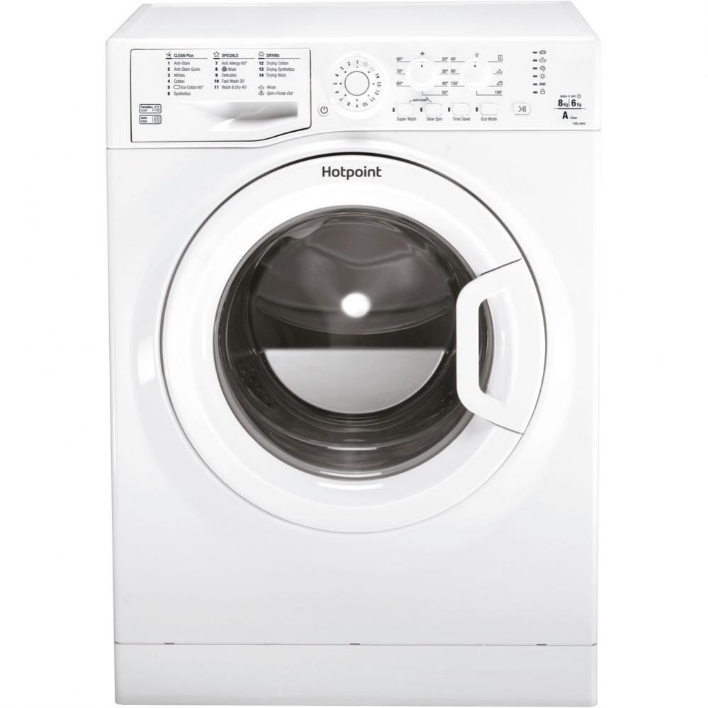 HOTPOINT AQUARIUS WHITE 8/6KG 1400 SPIN WASHER DRYER - FDEU8640P