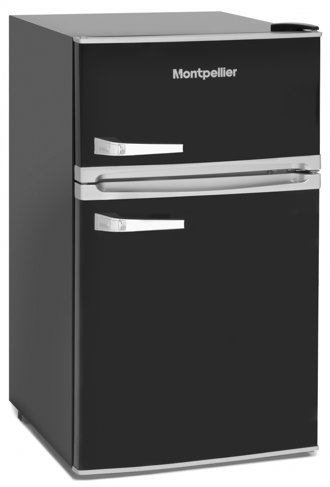 MONTPELLIER BLACK RETRO UNDER COUNTER FRIDGE FREEZER - MAB2031K